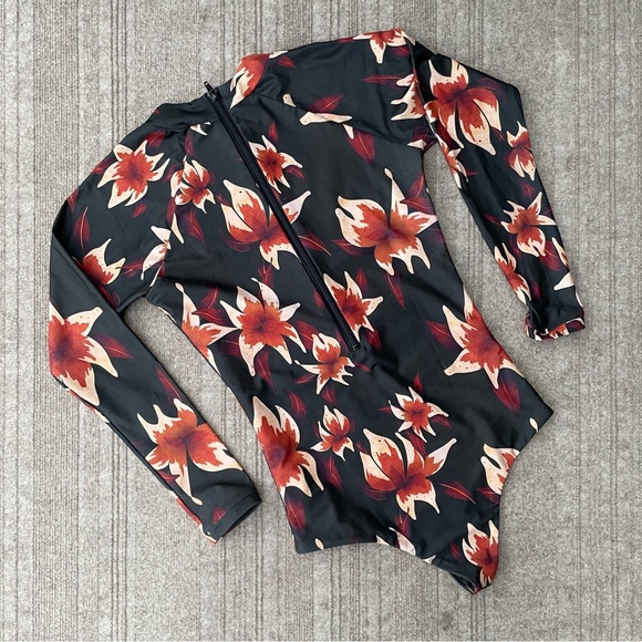 Stone Fox Swim Natural Mystic Kalua Long Sleeve One Piece Swimsuit - Picture 2 of 7